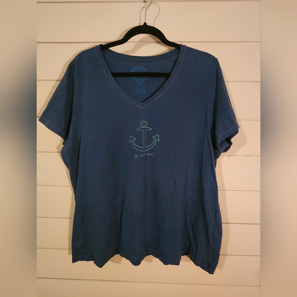 Life is Good Anchor Go And Sea Tshirt Size XL